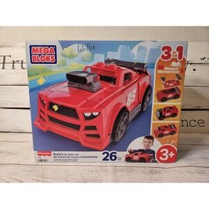 Mega Bloks ~ 3 in 1 ~ Build & Go Race Car 26 (PCS) By Fisher Price 3+ ~ BNIB